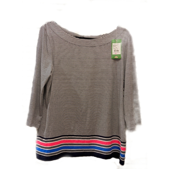 Lilly Pulitzer Tops - *SOLD* Lilly Pulitzer Waverly 3/4 Sleeve Top Tee